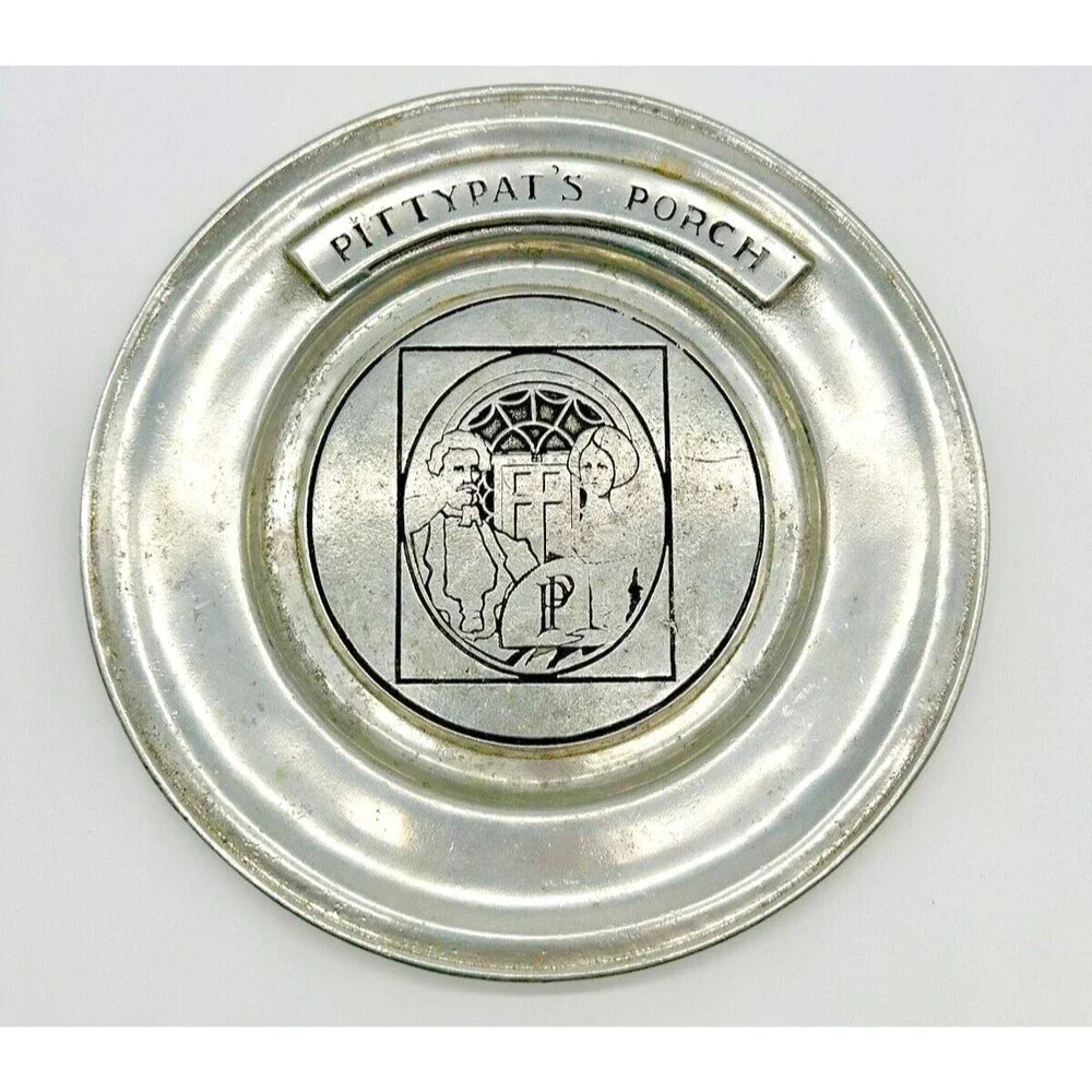 WELCOME Y'ALL PITTYPAT'S PORCH Wilton Armetale Vintage Plate Made In USA Atlanta
